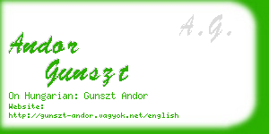 andor gunszt business card